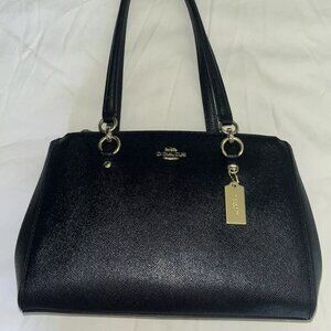Coach Etta Carryall Black Leather Purse
